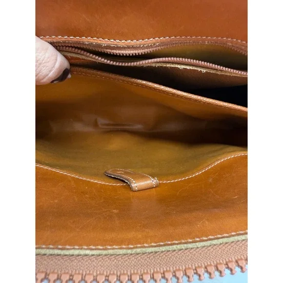 Vintage Dooney & Bourke White Brown Pebbled Satchel '80's '90s Classic USA